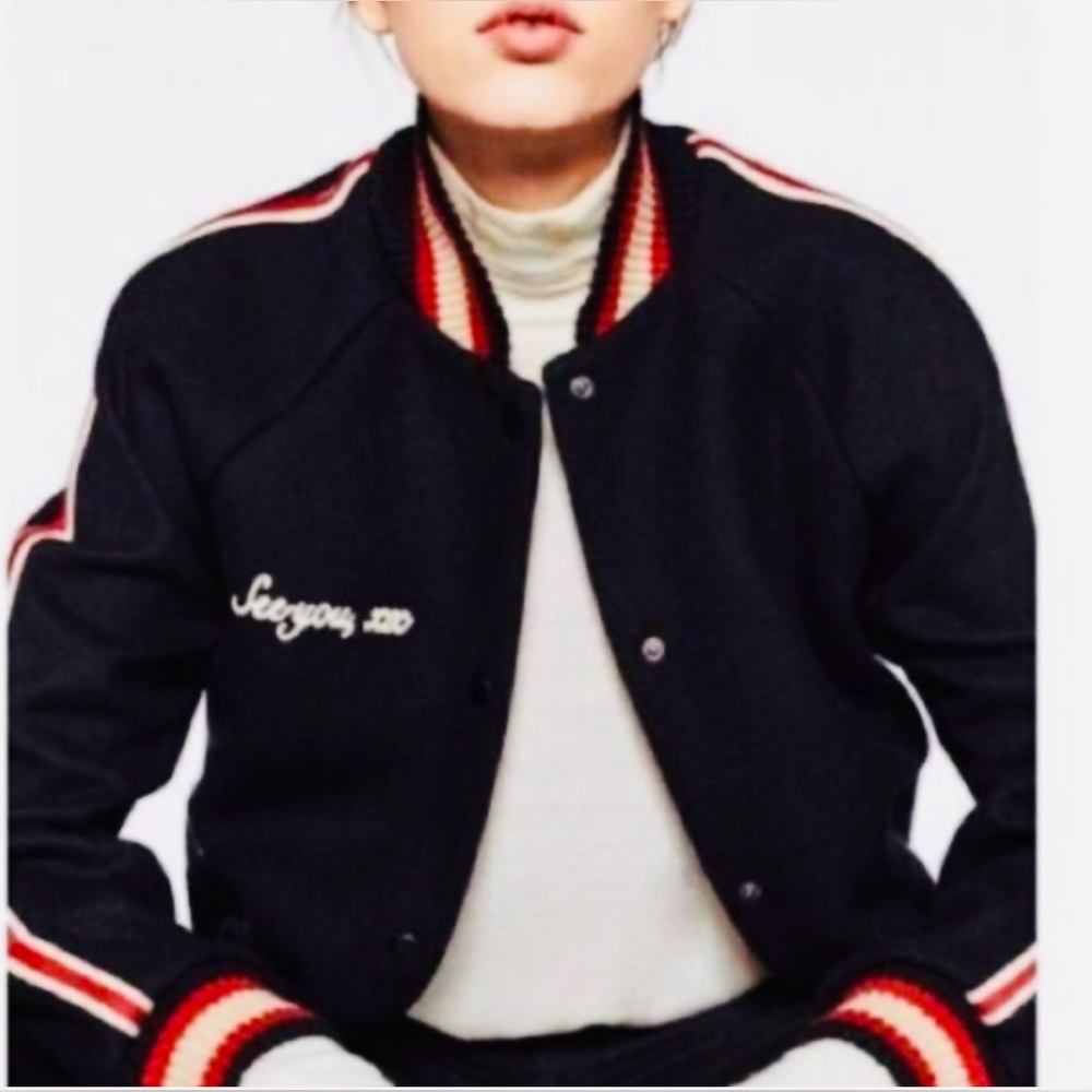 ZARA NWT TRF Varsity Jacket Embroidered